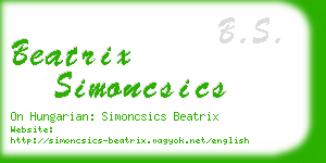 beatrix simoncsics business card